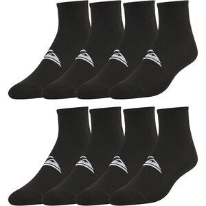 Quiksilver Half Cushion Quarters Ankle Socks 8 Pairs Mens Shoe sz 8-12.5